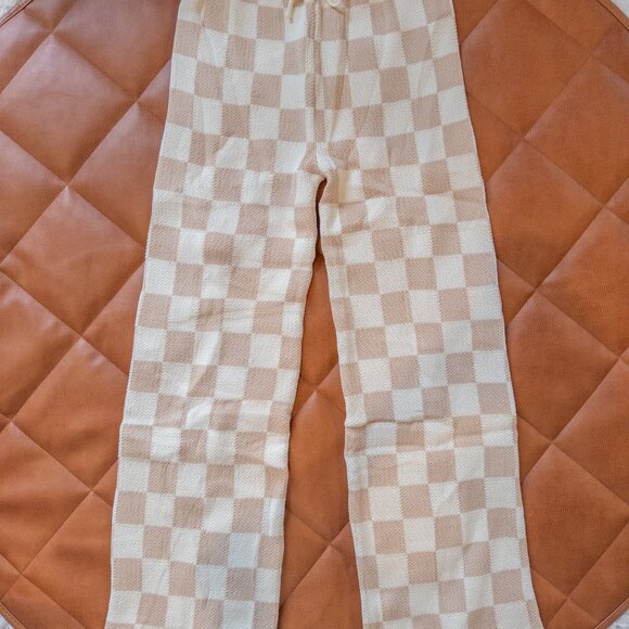 NEW XS Magical Mamas checkered knit sweater pants set - Picture 3 of 3
